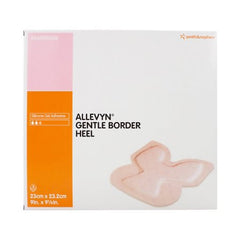 Smith & Nephew Silicone Foam Dressing Allevyn Gentle Border Heel 9 X 9 Inch Heel Silicone Gel Adhesive with Border Sterile