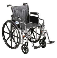 Drive Medical Bariatric Wheelchair drive™ Sentra EC Heavy Duty Dual Axle Desk Length Arm Removable Padded Arm Style Elevating Legrest Black Upholstery 20 Inch Seat Width 450 lbs. Weight Capacity