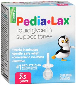 C.B. Fleet Laxative Pedia-Lax® Suppository 6 per Box 2.8 Gram Strength Glycerin