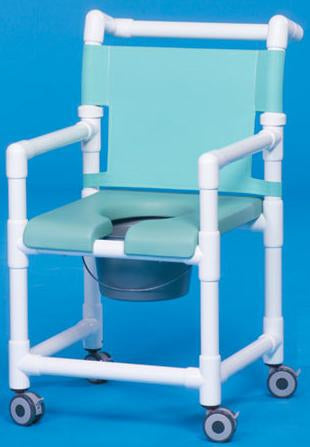 IPU Commode / Shower Chair ipu® Fixed Arm PVC Frame Mesh Back