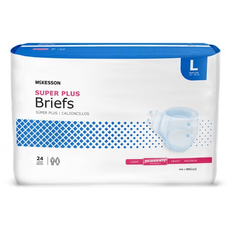 Unisex Adult Incontinence Brief McKesson Super Plus Large Disposable Moderate Absorbency - M-730973-3781 - Bag of 1