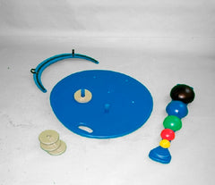 Hausmann Industries Multi-Axial Vestibular Platform Reversible Cast Polyurethane Board, (5) Color-coded Ball Set, (2) Weight Rods, 10 lbs. Disk Weights, Wall Rack