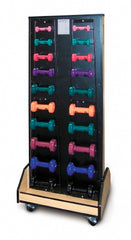 Hausmann Industries Combo Weight / Dumbbell Mobile Rack 24 W X 57 H X 18 D Inch, 3 Inch Swivel Easy Rolling Caster