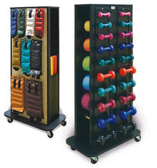 Hausmann Industries Storage Unit with Exercise Equipment 44 Piece Set with Mobile Unit Econo 1 to 10 lbs.
