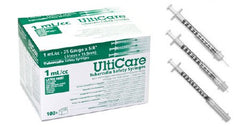 Ultimed Tuberculin Syringe with Needle UltiCare™ 1 mL 25 Gauge 5/8 Inch Attached Needle Sliding Safety Needle