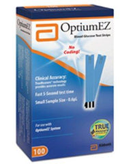 Abbott Blood Glucose Test Strips Optium EZ® 100 Strips per Box Requires only 0.6 Liter sample For Optium EZ Glucose Meter