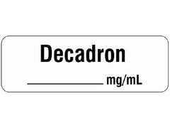 Shamrock Scientific Drug Label Shamrock Anesthesia Label Decadron____mg/mL White 1/2 X 1 Inch - M-733757-2672 - Roll of 1