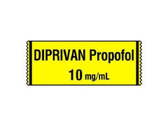 Shamrock Scientific Drug Label Shamrock Anesthesia Label DIPRIVAN Propofol 10 mg/ml / Date _____ Time _____ Int. _____ Yellow 1/2 X 1 Inch - M-733815-4562 - Roll of 1