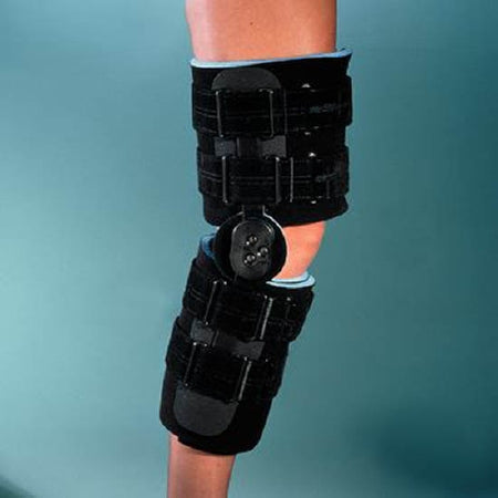 Patterson Medical Supply Hinged Knee Brace KneeRANGER® II Long Hook and Loop Strap Closure 26 Inch Length Left or Right Knee