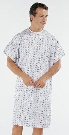 Hospitex / Encompass Group Patient Exam Gown One Size Fits Most Founders Diamond Print Reusable