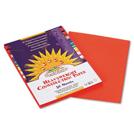 SunWorks® Construction Paper, 58lb, 9 x 12, Orange, 50/Pack