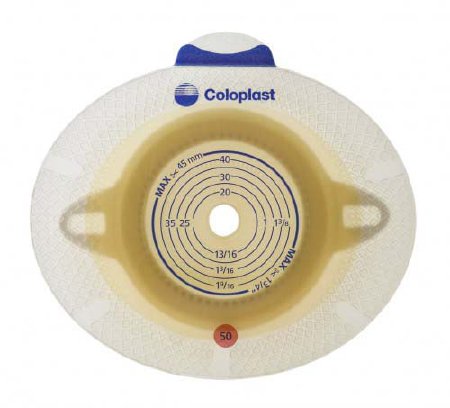 Coloplast Ostomy Barrier SenSura® Flex Xpro Trim to Fit, Extended Wear Double Layer Adhesive 70 mm Flange Yellow Code System 3/8-2-1/2 Inch Opening