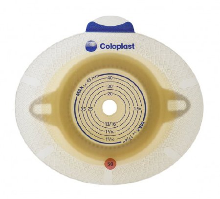 Coloplast Ostomy Barrier SenSura® Click Xpro Pre-Cut, Extended Wear Double Layer Adhesive 50 mm Flange Red Code System 1-3/16 Inch Opening