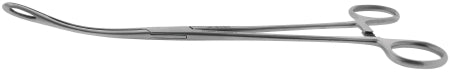 BR Surgical Sponge Forceps BR Surgical Fletcher 9-1/2 Inch Length Surgical Grade Stainless Steel NonSterile Ratchet Lock Finger Ring Handle Curved Narrow Serrated Fenestrated Oval Jaws - M-735397-1497 - Each