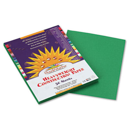 SunWorks® Construction Paper, 58lb, 9 x 12, Holiday Green, 50/Pack