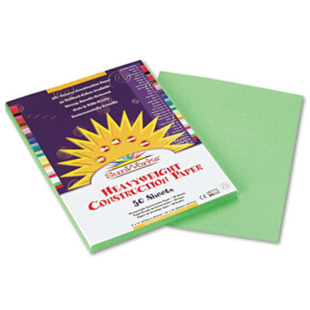 SunWorks® Construction Paper, 58lb, 9 x 12, Light Green, 50/Pack