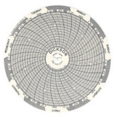 Fisher Scientific 7-Day Temperature Recording Chart Dickson™ Pressure Sensitive Paper 4 Inch Diameter Gray Grid