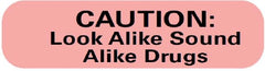 Precision Dynamics Pre-Printed Label MedVision® Warning Label Fluorescent Red Paper Caution: Look alike Sound Alike Drugs Black Caution 2 X 2-15-16 Inch - M-735812-3504 - Roll of 1