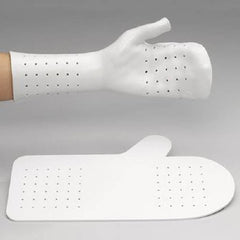 Patterson Medical Supply Resting Pan Mitt Hand Splint Rolyan® Ezeform® Pre-Cut / Solid Ezeform® Left or Right Hand White Small