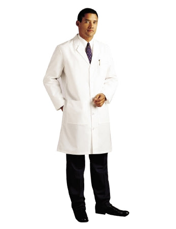 Landau Uniforms Lab Coat White Size 50 Knee Length Reusable