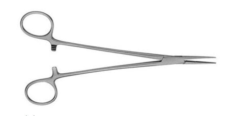 V. Mueller Hemostatic Forceps V. Mueller® Adson 7-1/4 Inch Length Surgical Grade Stainless Steel NonSterile Ratchet Lock Finger Ring Handle Curved Serrated Tips - M-738171-2143 - Each