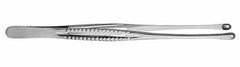 V. Mueller Tissue Forceps V. Mueller® Mayo-Russian 9 Inch Length Surgical Grade Stainless Steel NonSterile NonLocking Fenestrated Thumb Handle Round Fenestrated Jaws w/Rugged NonPerforating Teeth - M-738204-4319 - Each