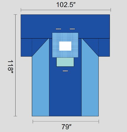 Welmed Surgical Drape Chest Drape 102-1/2 W X 79 W X 118 L Inch Sterile