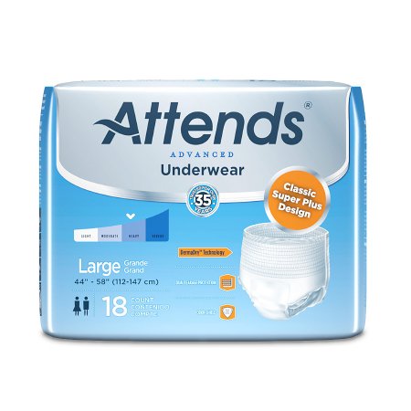 Attends Healthcare Products Unisex Adult Absorbent Underwear Attends® Advanced Pull On with Tear Away Seams Large Disposable Heavy Absorbency - M-738816-2984 - Case of 72