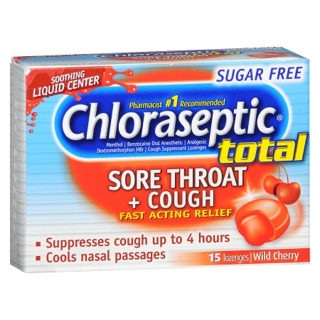 Medtech Laboratories Sore Throat Relief Chloraseptic® 10 mg - 6 mg - 5 mg Strength Lozenge 15 per Box