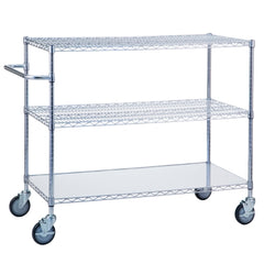 R & B Wire Products Utility Cart Chrome Plated 36 X 24 X 42 Inch 36 L X 24 W Inch Shelf