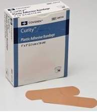 Cardinal Adhesive Strip Curity™ 1 X 3 Inch Plastic Rectangle Tan Sterile