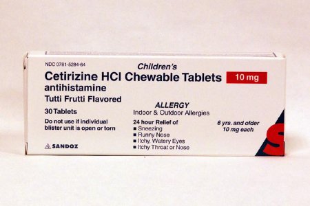 Sandoz Children's Allergy Relief 10 mg Strength Chewable Tablet 30 per Box