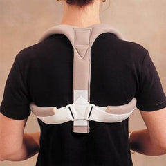 Patterson Medical Supply Clavicle Posture Support Rolyan® One Size Fits Most Foam / Cotton Hook and Loop Closure Left and Right Clavicle