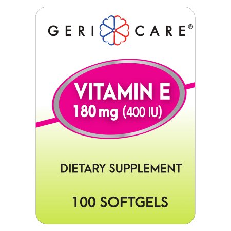 Vitamin Supplement Geri-Care Vitamin E 400 IU Strength Softgel 100 per Bottle