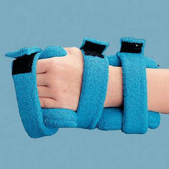 Patterson Medical Supply Hand / Wrist / Finger Orthosis ComfySplints™ Preformed Foam / Metal / Terry Cloth Left or Right Hand Navy Blue Small
