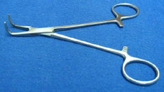 V. Mueller Forceps Micro-Line Mixter 5 Inch Length Surgical Grade Stainless Steel NonSterile Ratchet Lock Finger Ring Handle Angled 90° Fine Delicate Serrated Jaws - M-742380-3819 - Each