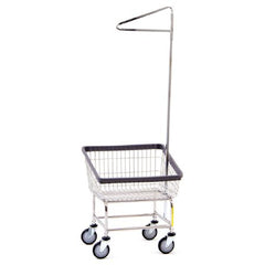 R & B Wire Products Laundry Cart with Pole Rack Steel Tubing 5 Inch Clean Wheel System™ Casters - M-746395-3186 - Each