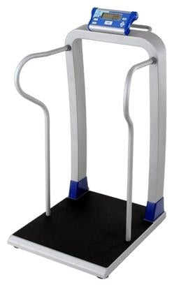 Doran Scales Column Scale with Handrail Digital Display 1000 lbs. / 474 kg Capacity Battery Operated