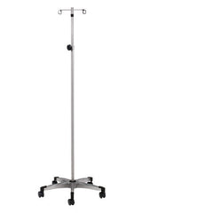 Clinton Industries IV Pole Ram Horn Hooks 2-Hook 5 Legs Cast Aluminum Base, Soft Roll Dual Wheel Casters, 23 Inch Base Diameter - M-746912-4539 - Each