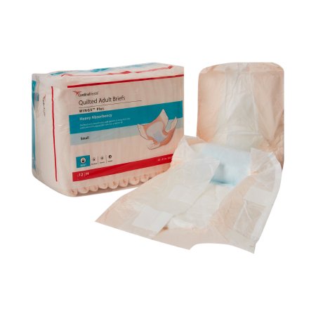 Cardinal Unisex Adult Incontinence Brief Wings™ Small Disposable Heavy Absorbency - M-747160-1785 - Bag of 12