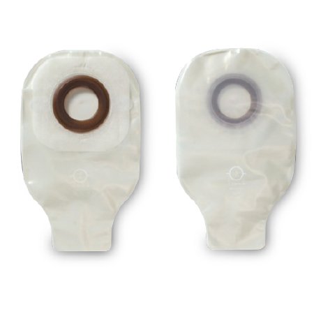 Hollister Ostomy Pouch Karaya 5 One-Piece System 9 Inch Length, Mini 1-1/8 Inch Stoma Drainable Convex, Pre-Cut