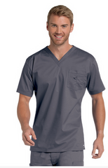 Landau Uniforms Scrub Shirt Small White 2 Pockets Short Sleeve Male - M-999106-3101 - Each