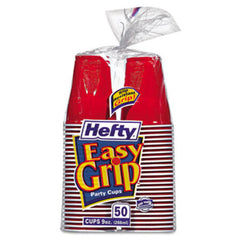 Hefty® Easy Grip Disposable Plastic Party Cups, 9 oz, Red, 50/Pack