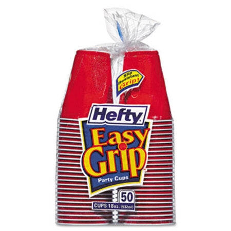 Hefty® Easy Grip Disposable Plastic Party Cups, 18 oz, Red, 50/Pack