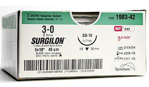 Suture without Needle Surgilon Braided Nylon Nonabsorbable Coated Size 4 - 0 18 Inch Suture