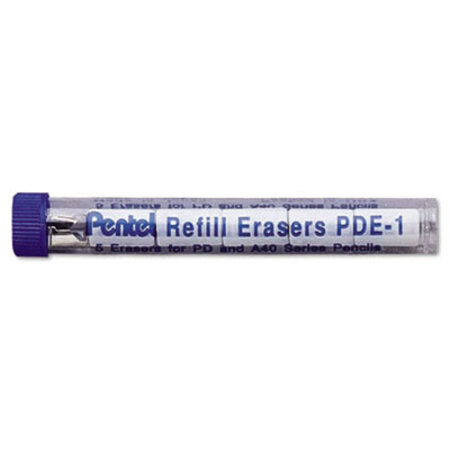 Pentel® Eraser Refill for Pentel PD and A40 Mechanical Pencils, 5/Tube