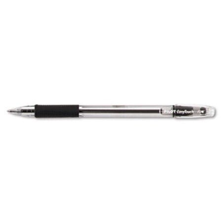 Pilot® EasyTouch Stick Ballpoint Pen, Fine 0.7mm, Black Ink, Clear Barrel, Dozen