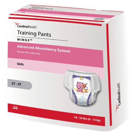 Cardinal Female Youth Training Pants Curity™ Pull On with Tear Away Seams Medium Disposable Heavy Absorbency - M-761405-1396 - Case of 4