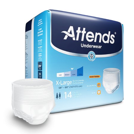 Attends Healthcare Products Unisex Adult Absorbent Underwear Attends® Pull On with Tear Away Seams X-Large Disposable Moderate Absorbency - M-761661-3296 - Case of 100