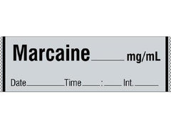 Shamrock Scientific Drug Label Shamrock Anesthesia Label MARCAINE _____ mg / mL / Date _____ Time _____ Int. _____ Gray 1/2 X 1 Inch - M-761827-3600 - Roll of 1